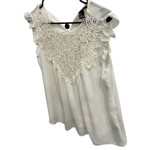Forever 21 Womens White Sleeveless Top Crochet Lace Detail Boho Size Small - Picture 3 of 10